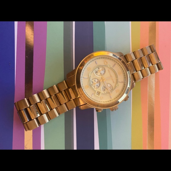 Oversized Gold Micheal Kors Watch main image 5